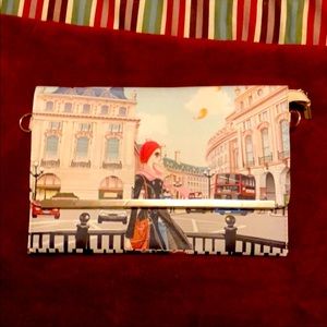 London themed large envelope clutch
